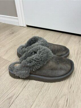UGG Women’s Disquette Charcoal Grey Platform Slippers